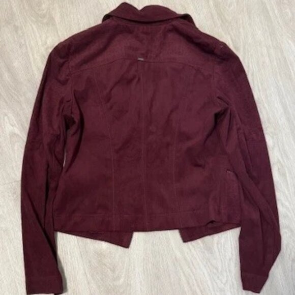 Vex Collection Faux Suede Blazer - Burgundy - Size 34 - Picture 2 of 3